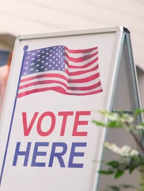 Here People Vote in Diverse Election Booth